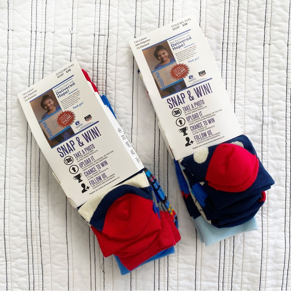 NWT Swiss Alpine Colorful Sock Bundle 6 Pair Never Worn - Picture 2 of 3